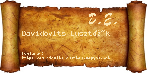 Davidovits Euszták névjegykártya